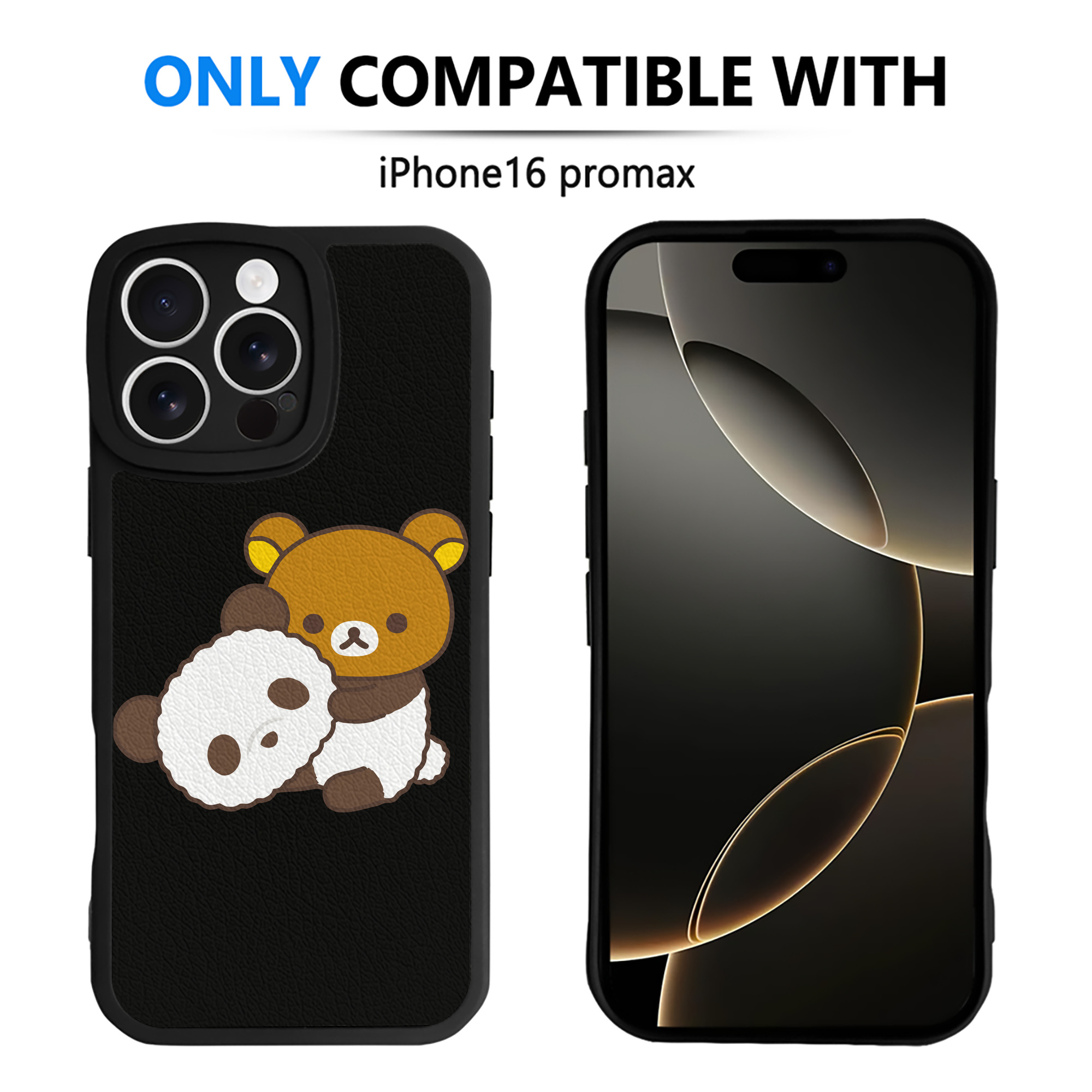 （画像用） リラックマ リラックマ キイロイトリ Rilakkuma Korilakkuma Kiiroitori 【iPhone 16シリーズ対応】シリコンスマホケース（レザー調） 材質：シリコン